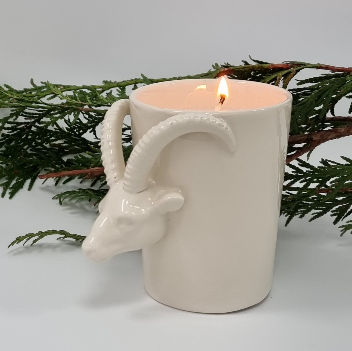 Set Velas Cerámicas Cabeza de León y Aries