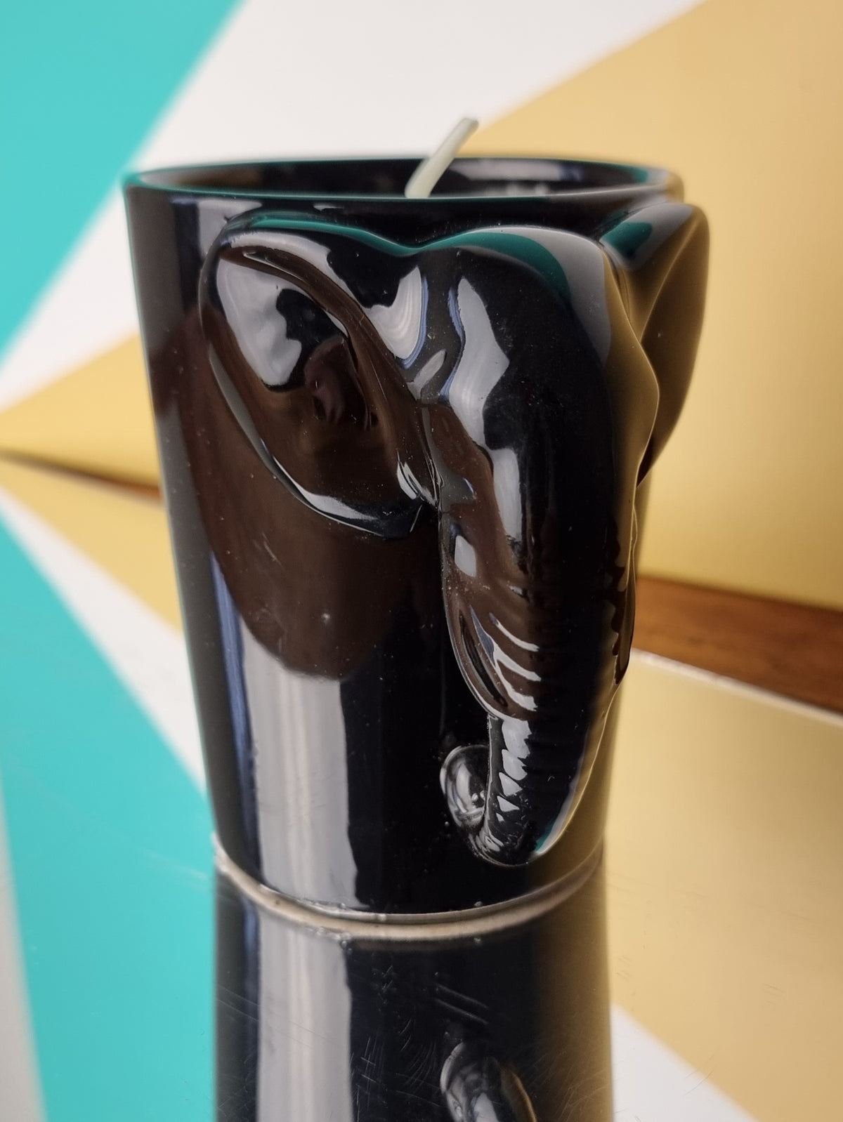 Set Velas cerámicas de Tigre y Elefante esmalte negro