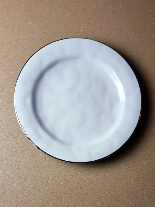 Plato Postre Textura Mónaco Plata