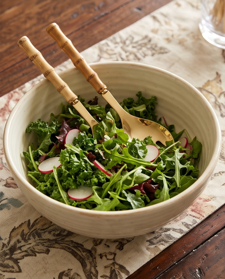 Cubiertos para ensalada Bambú natural