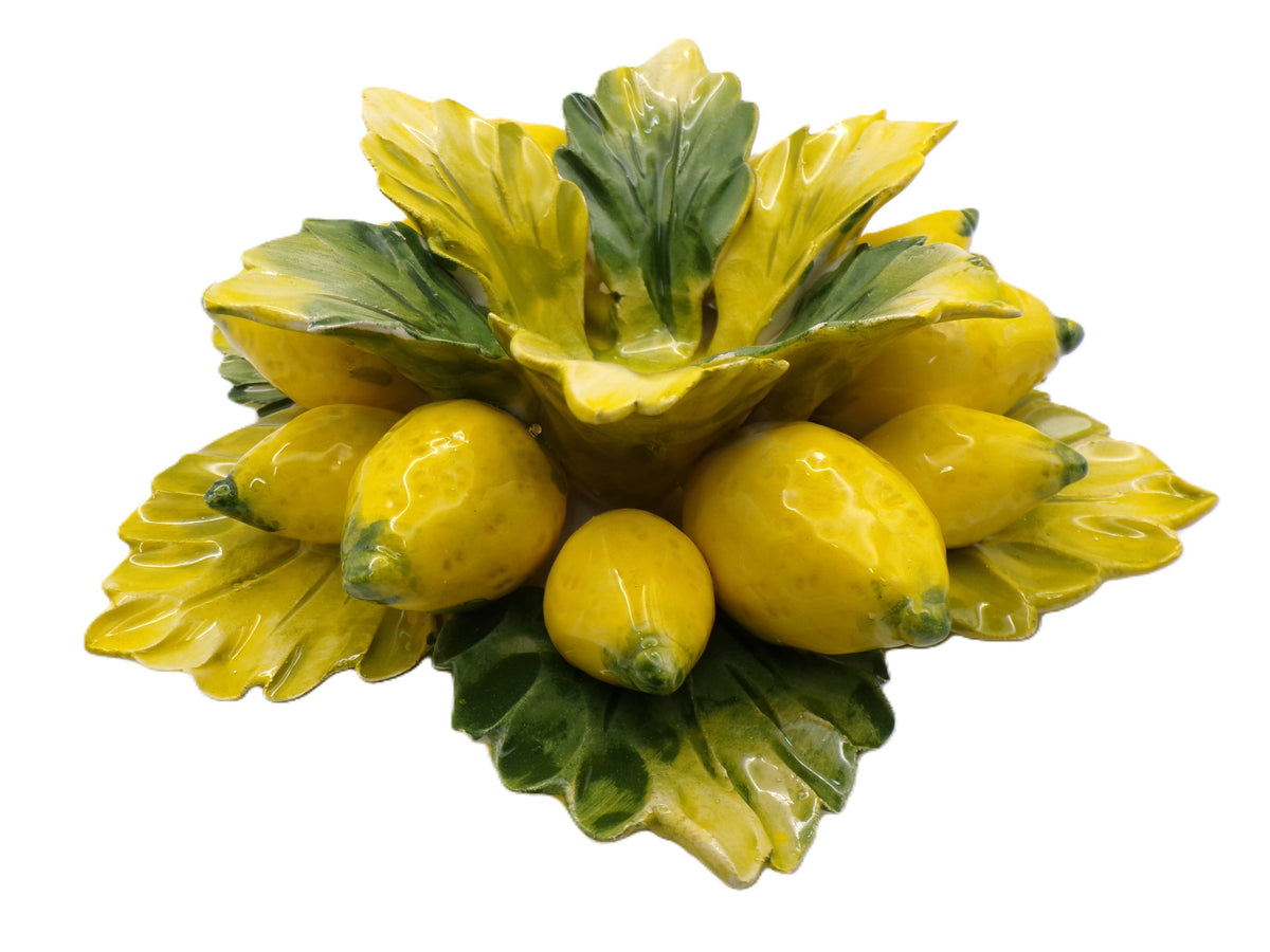 Portavelas de cerámica italiana con limones